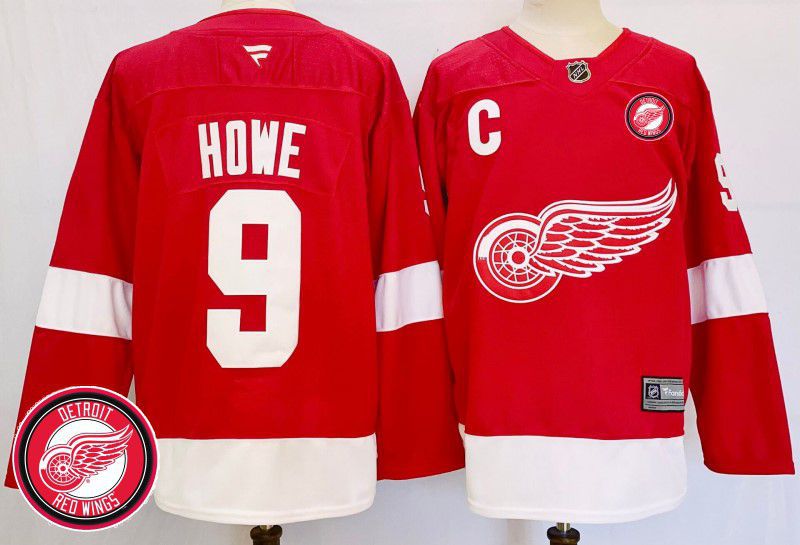 Men Detroit Red Wings #9 Howe Red Fanatics 2025 NHL Jersey style 3->detroit red wings->NHL Jersey